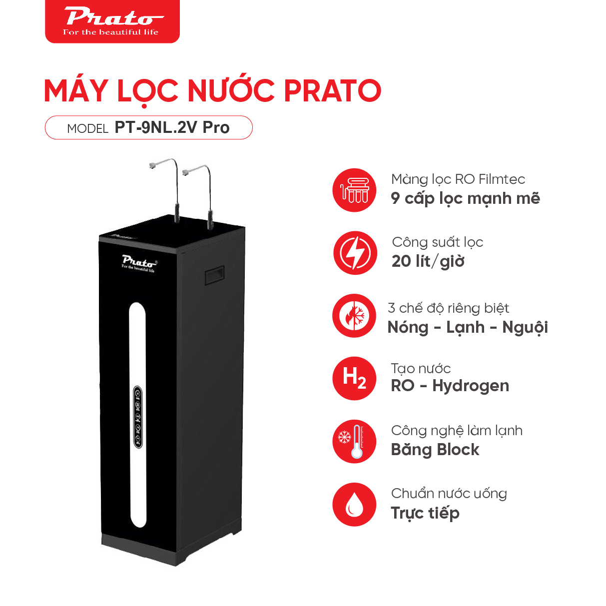 Máy lọc nước 9 cấp Model: PT-9NL.2V Pro